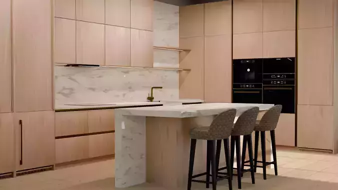 Modular kitchen 1 3D model