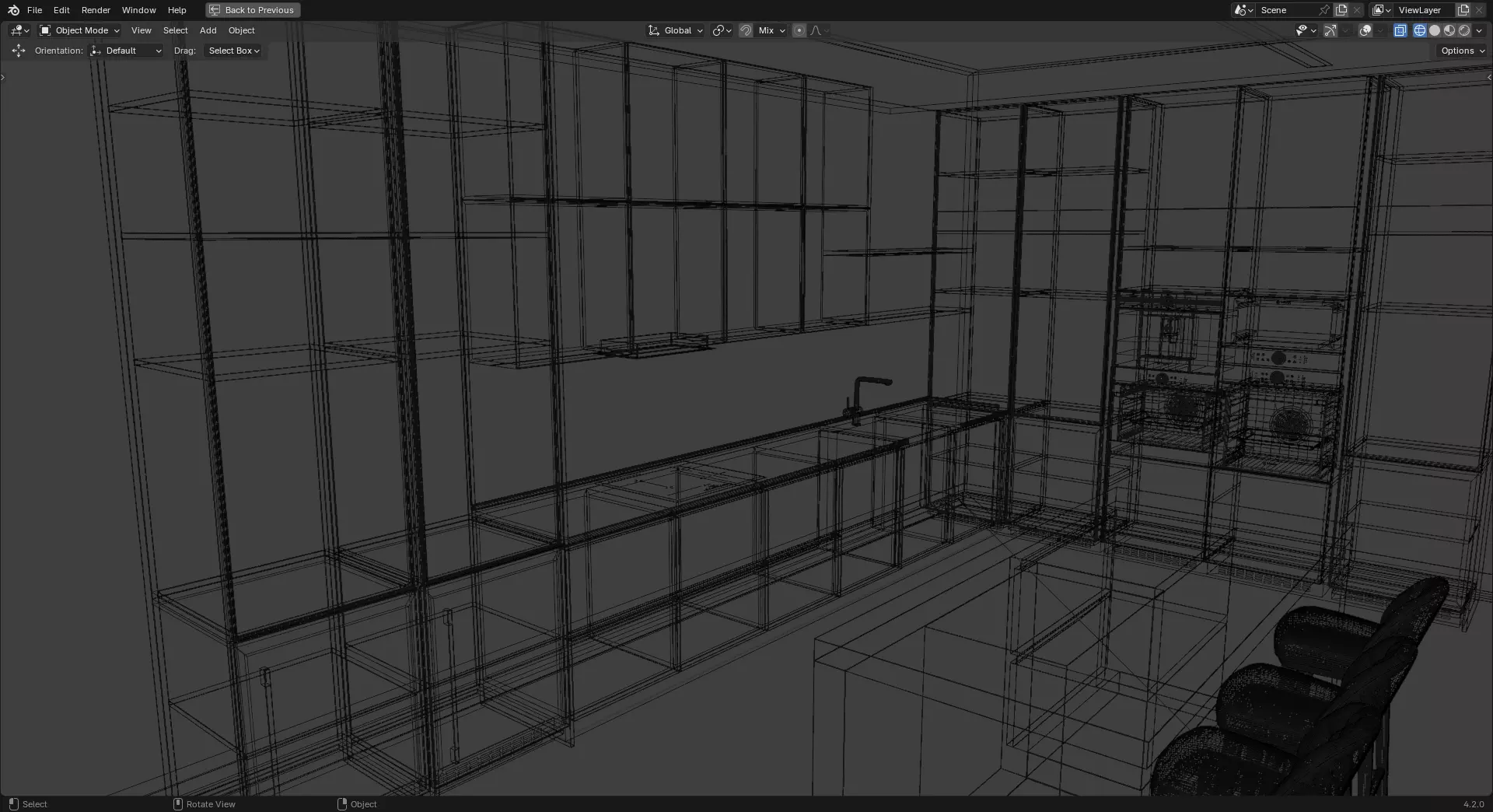 Modular kitchen 1 3D model_10