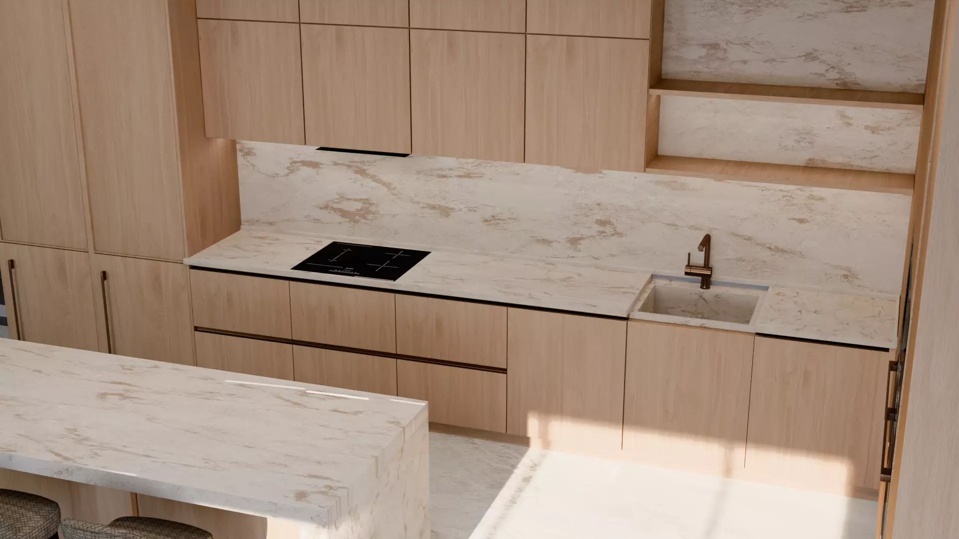 Modular kitchen 1 3D model_4