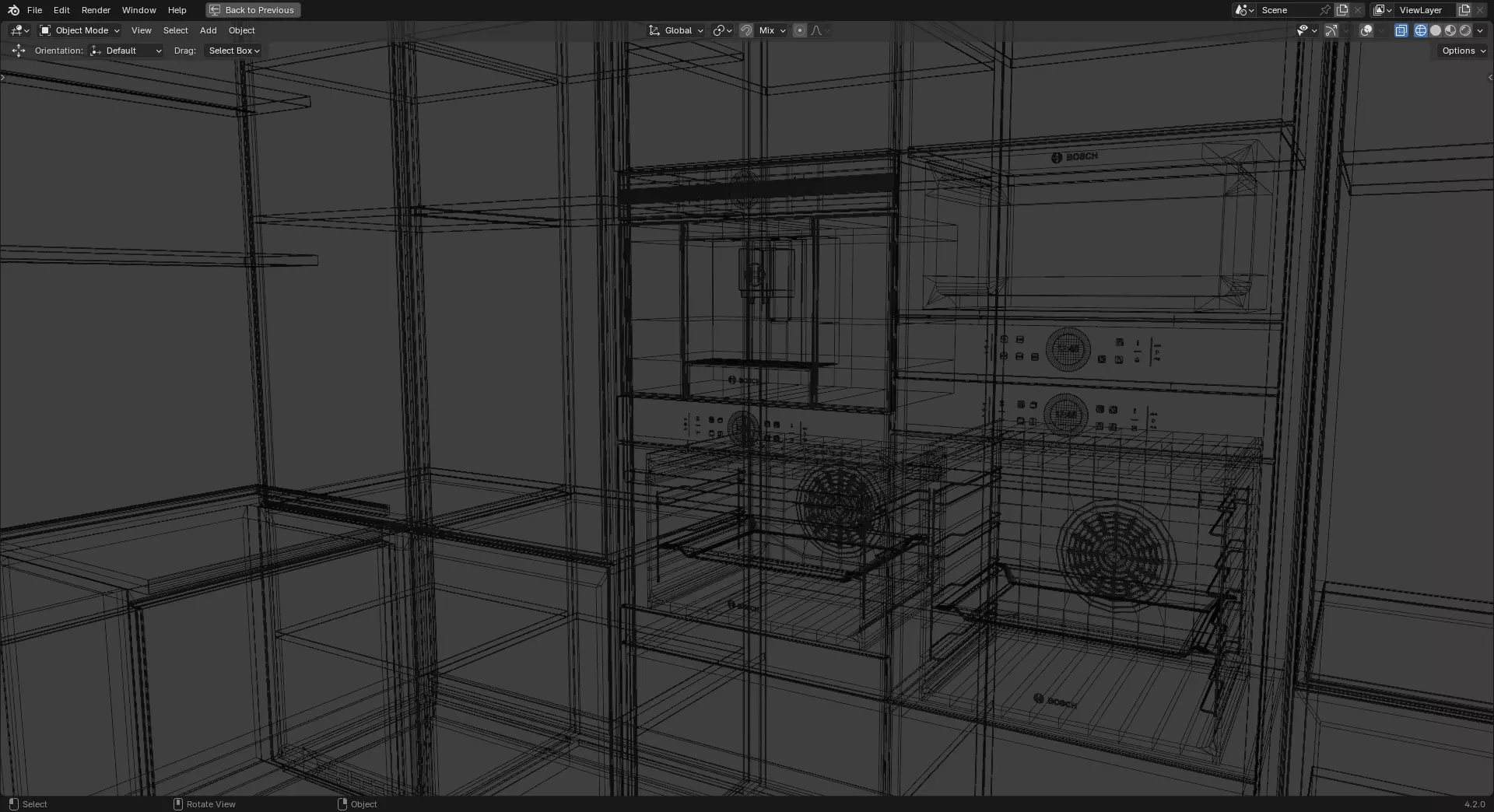 Modular kitchen 1 3D model_9