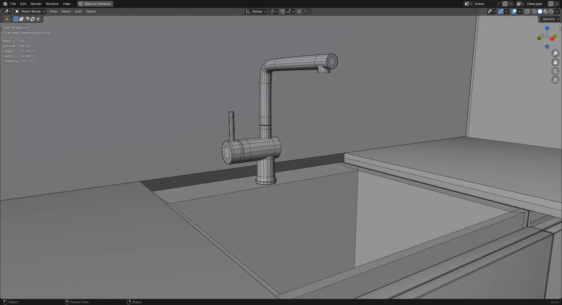 Modular kitchen 1 3D model_8