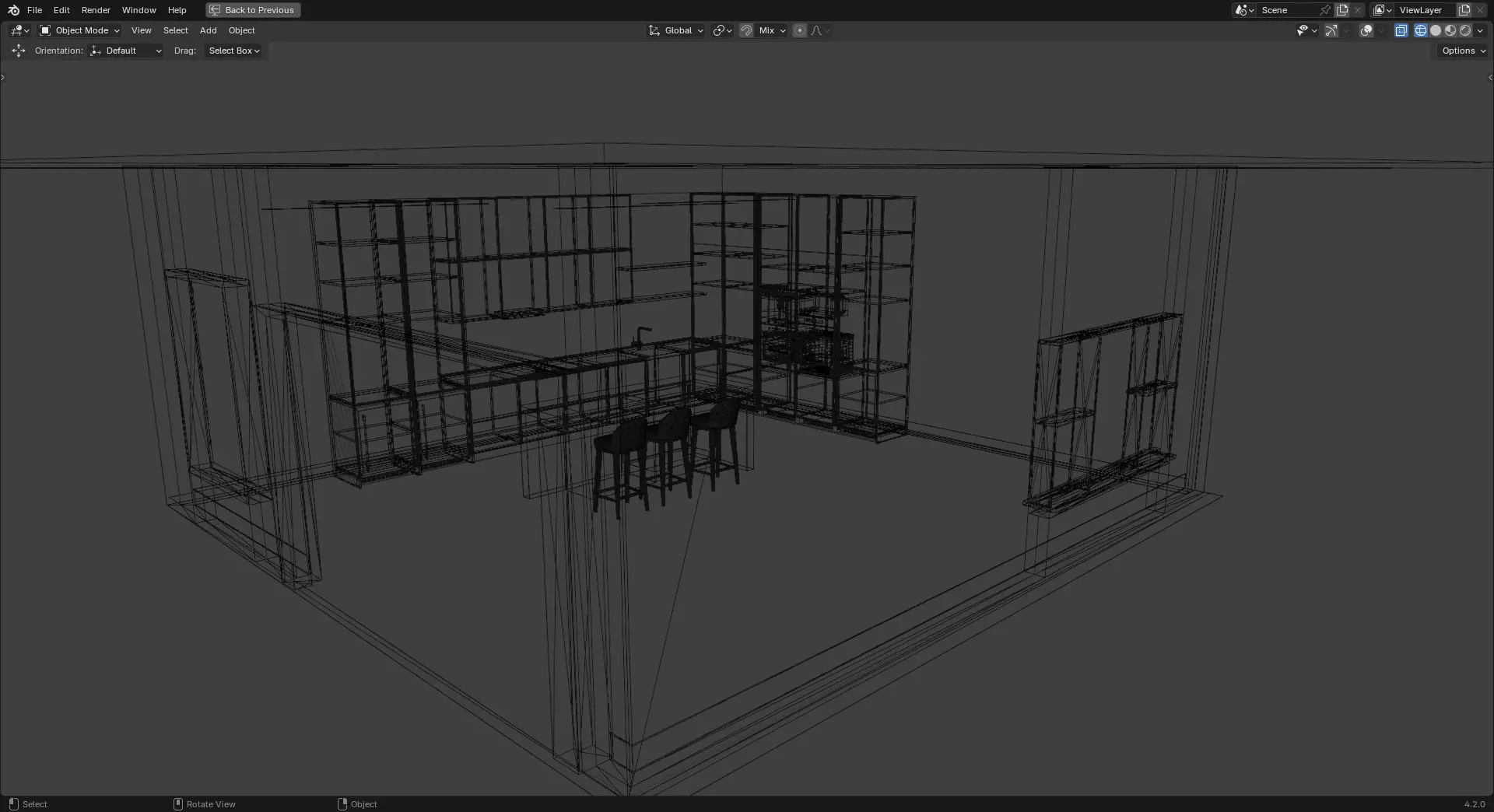 Modular kitchen 1 3D model_11