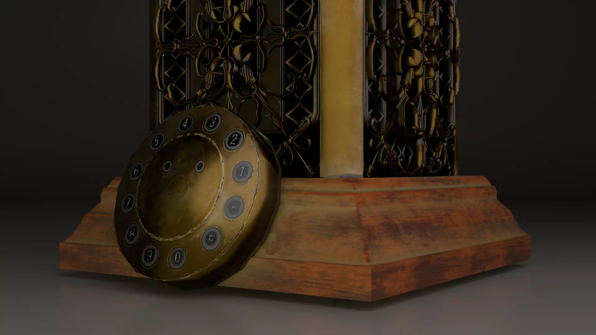 Retro Telephone - Game Ready Low-poly 3D model_6