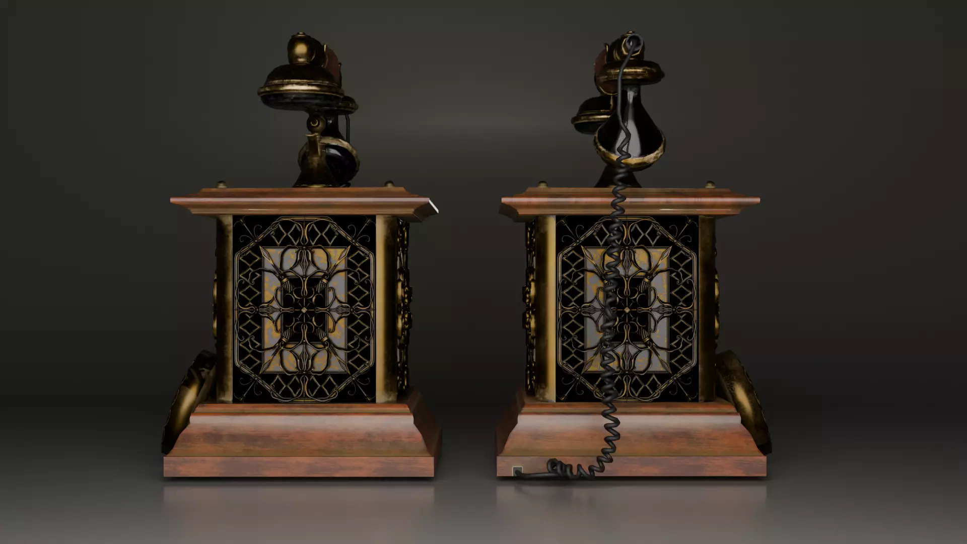 Retro Telephone - Game Ready Low-poly 3D model_2