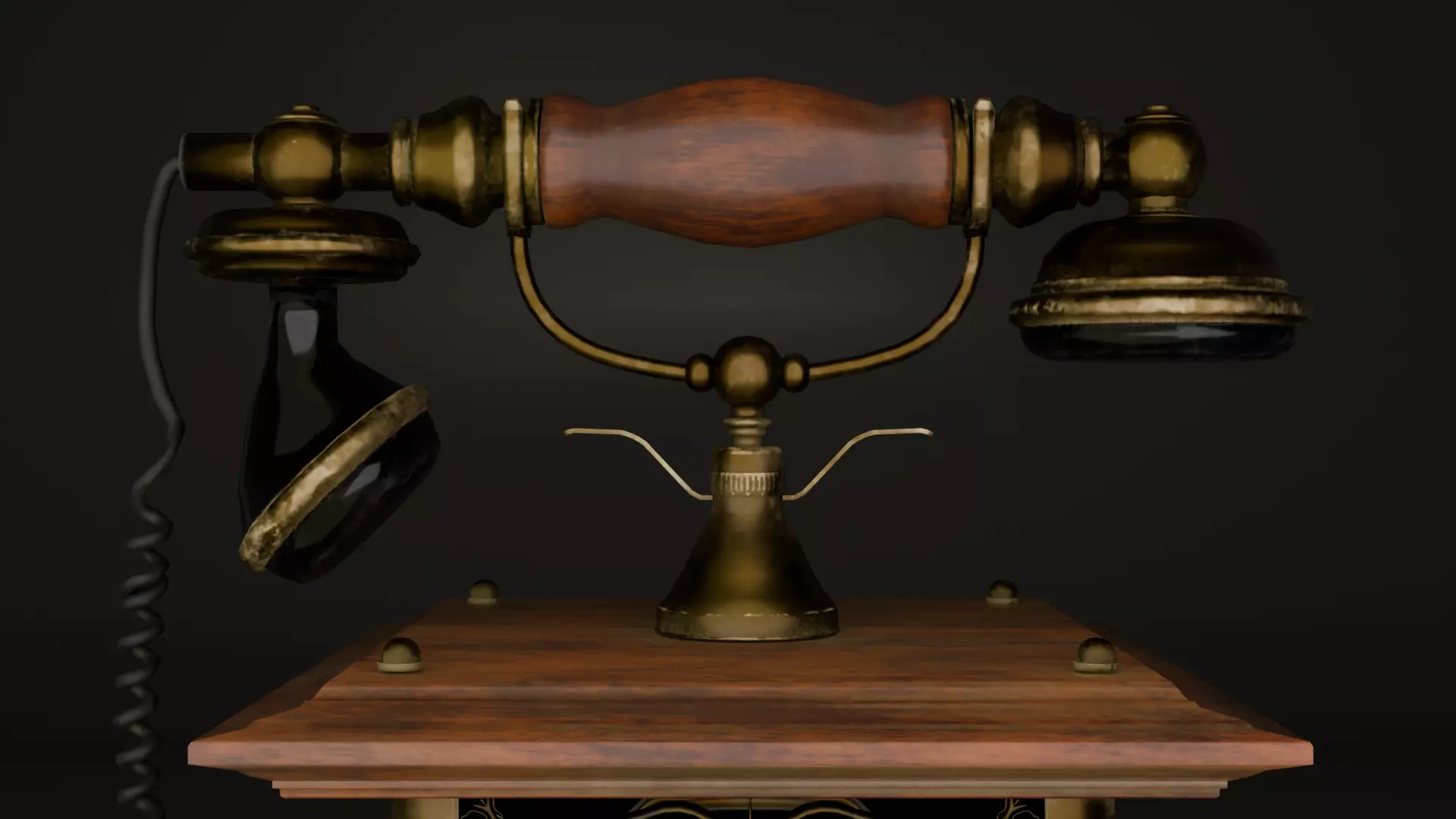 Retro Telephone - Game Ready Low-poly 3D model_3