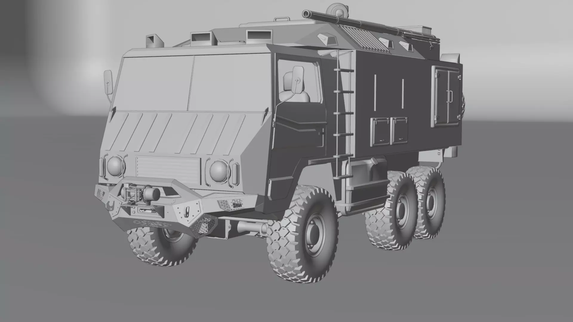 Military Expedition truck Low-poly 3D model_39