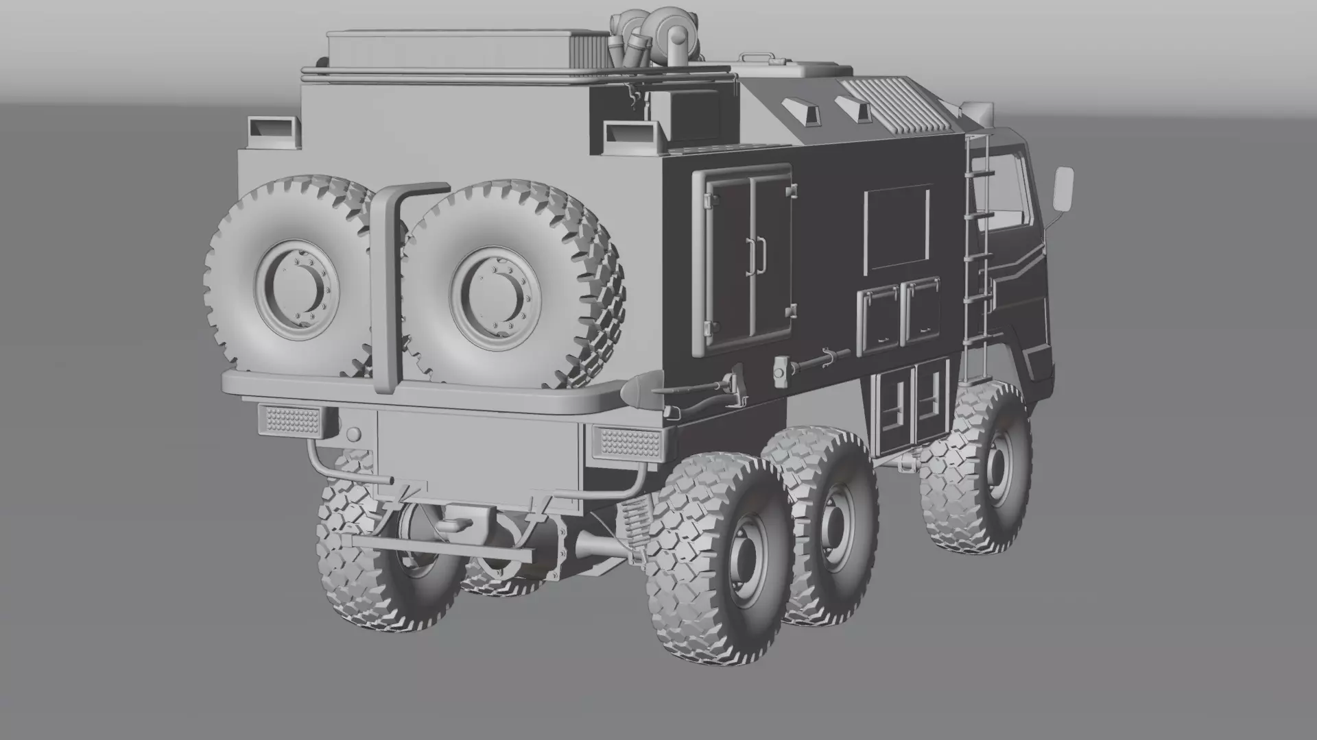 Military Expedition truck Low-poly 3D model_38