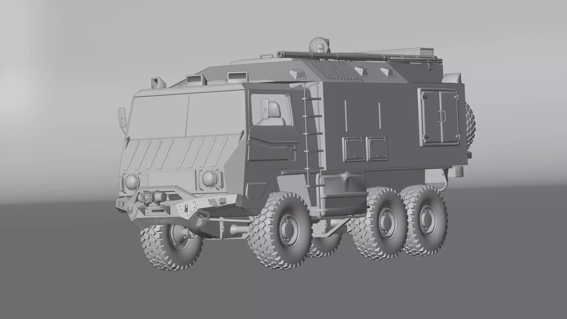 Military Expedition truck Low-poly 3D model_32
