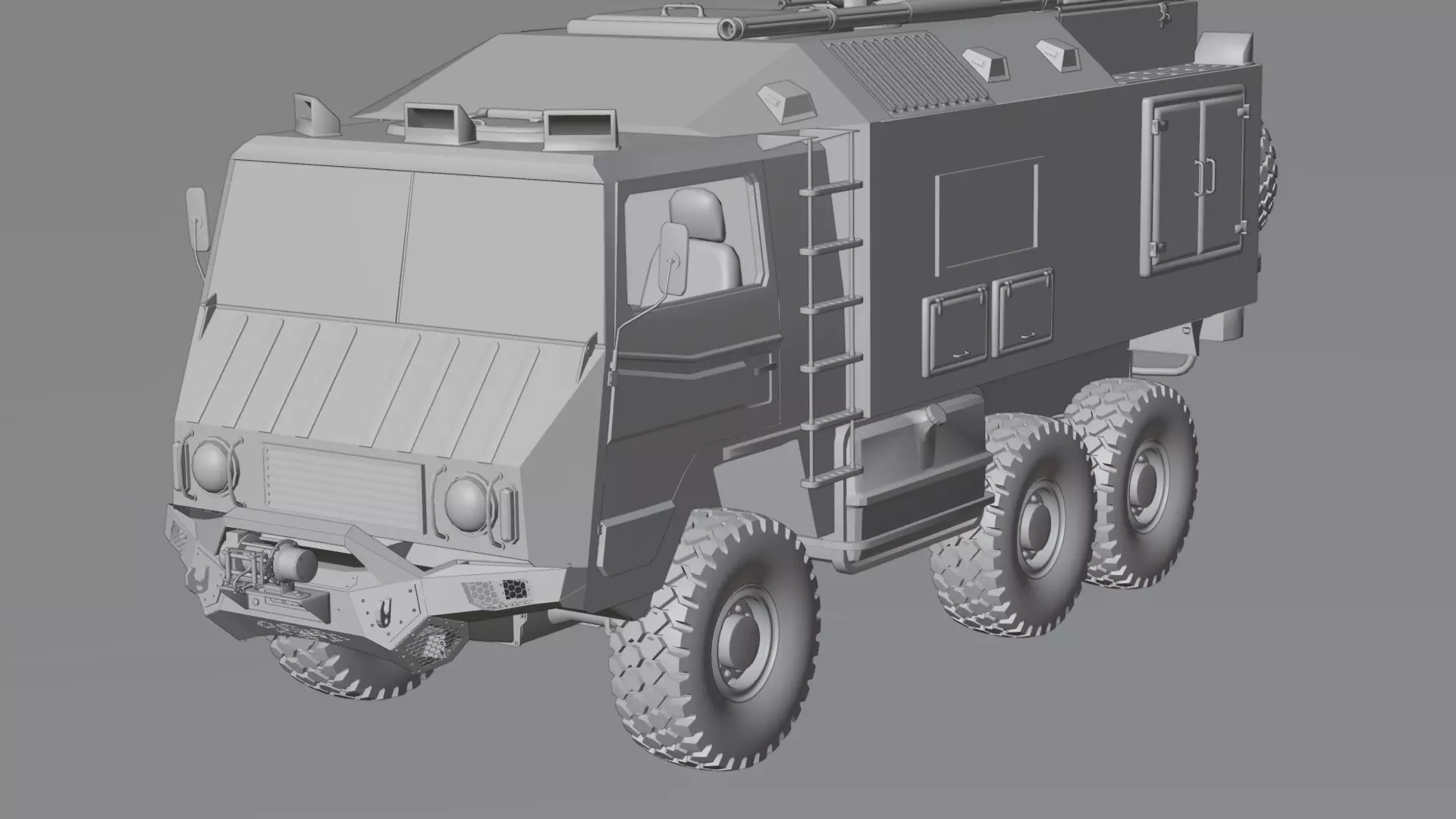 Military Expedition truck Low-poly 3D model_35