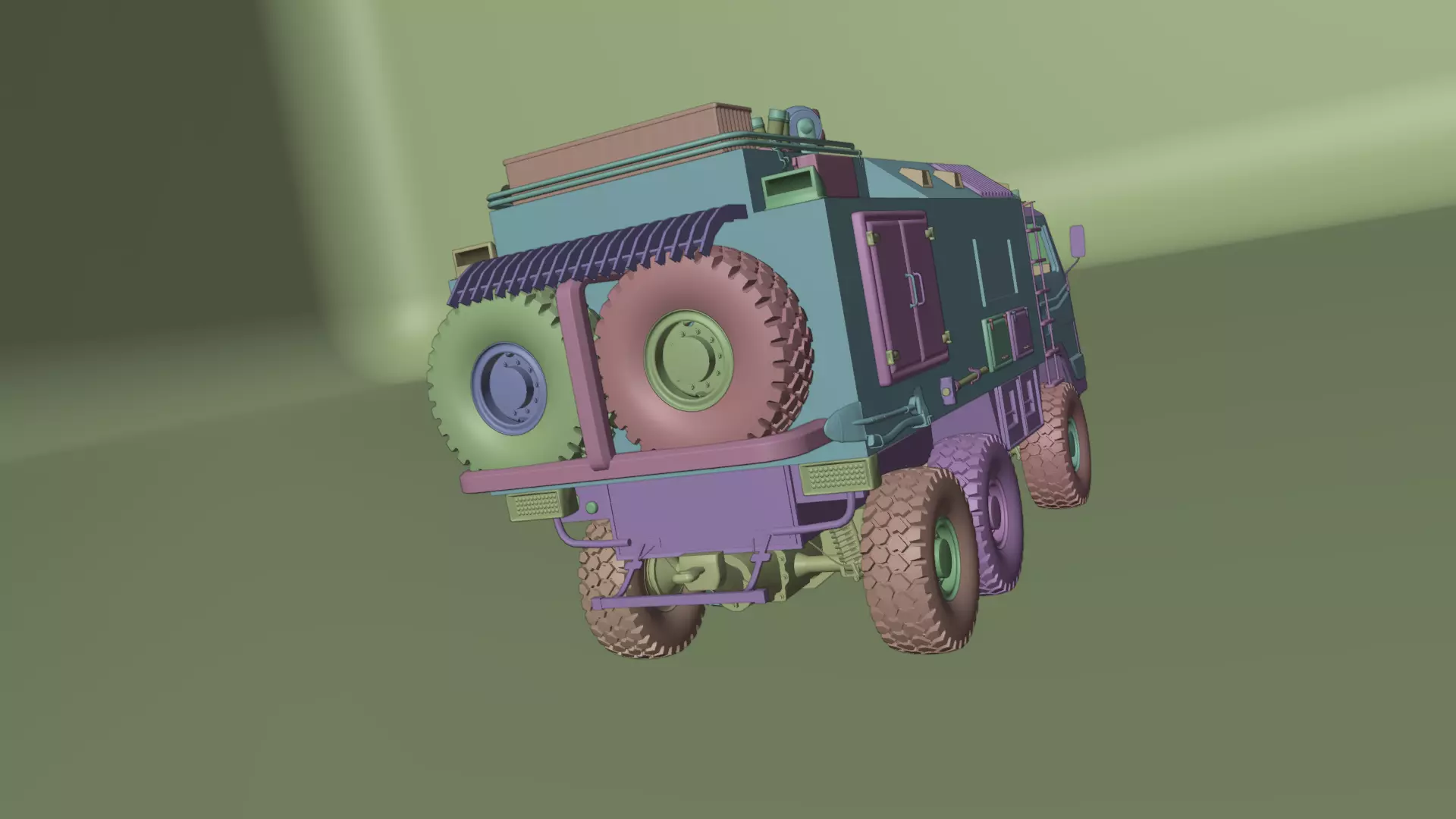 Military Expedition truck Low-poly 3D model_25