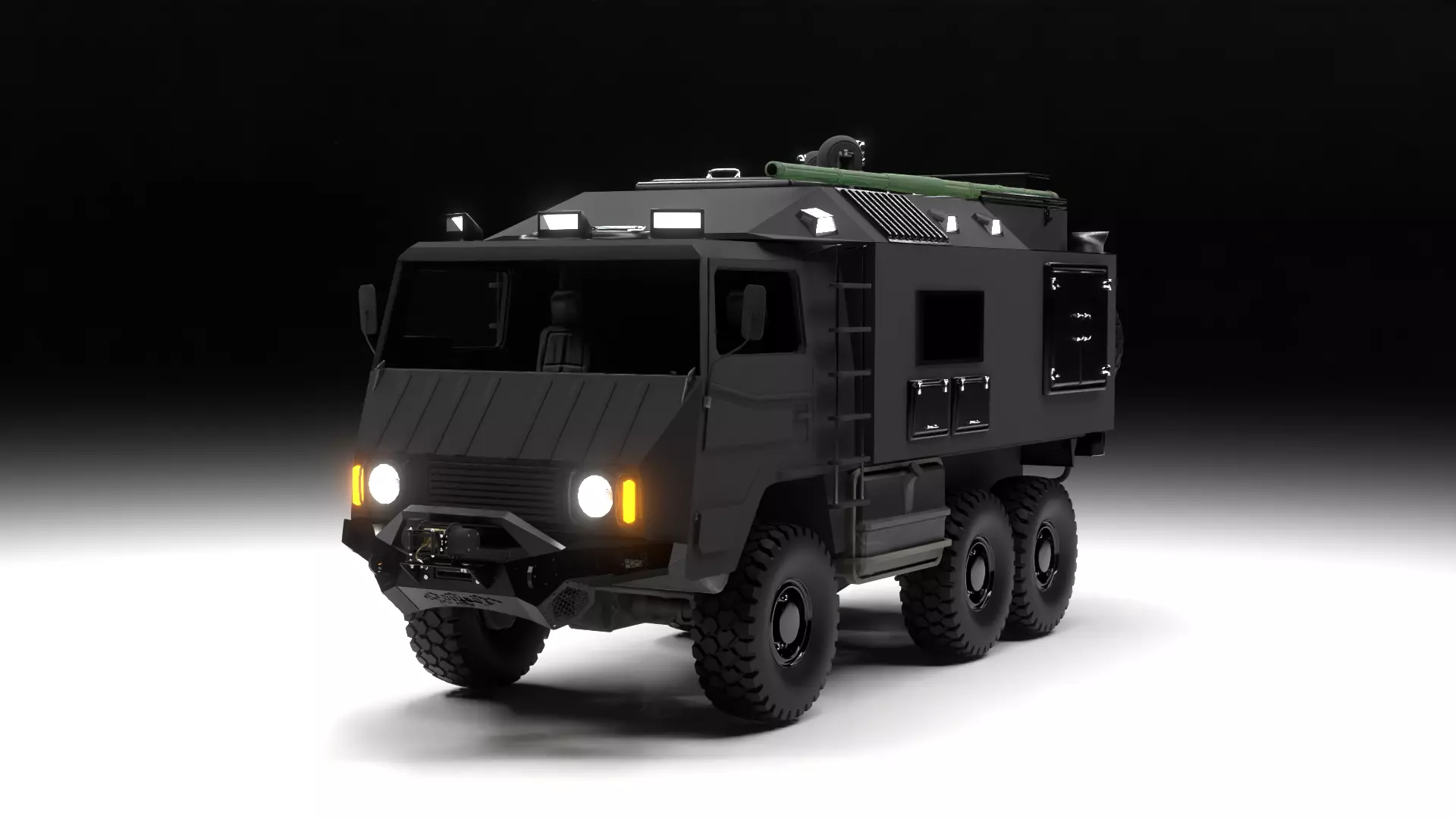 Military Expedition truck Low-poly 3D model_11