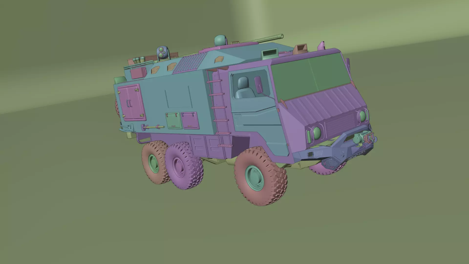Military Expedition truck Low-poly 3D model_27