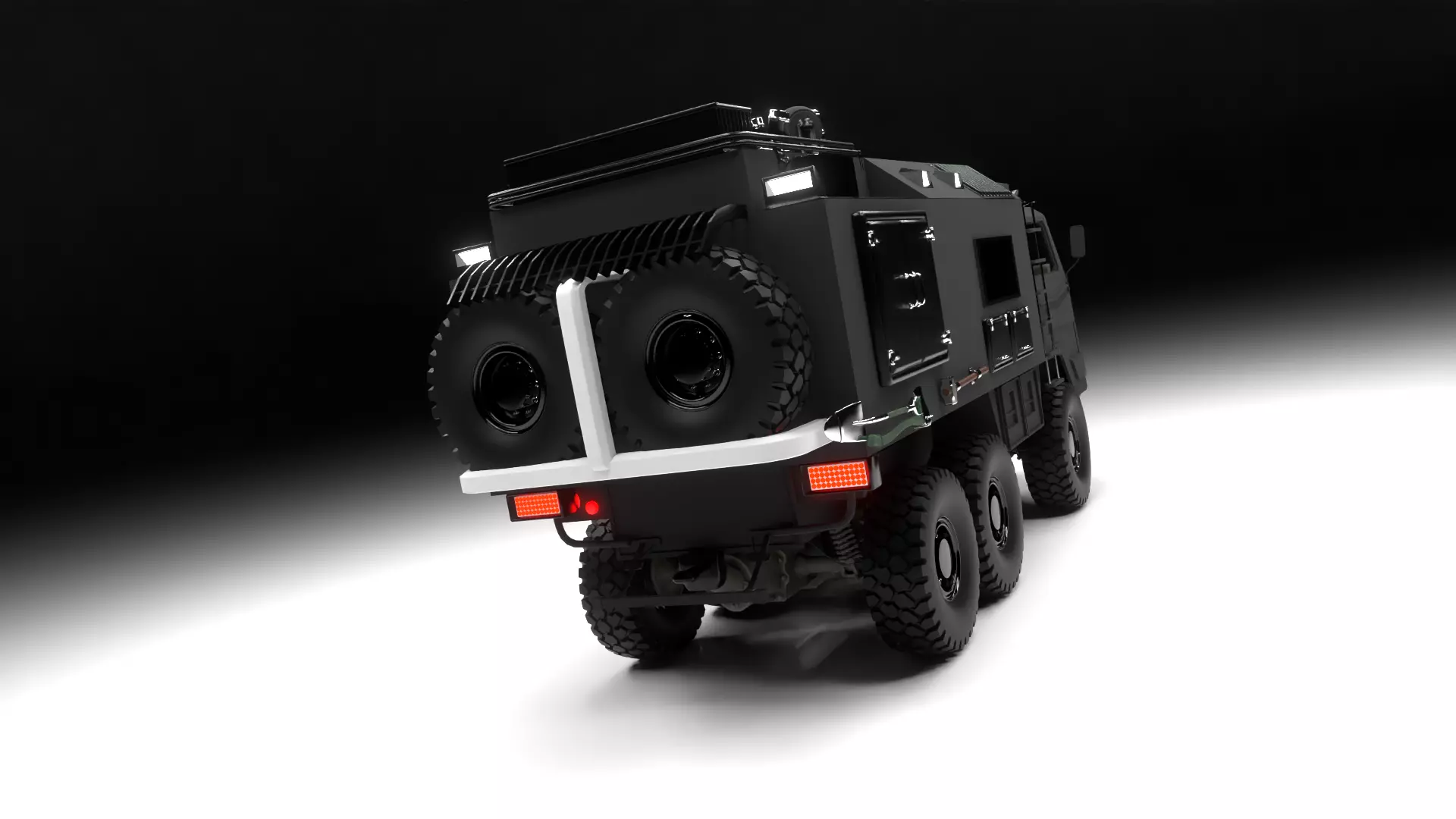 Military Expedition truck Low-poly 3D model_12