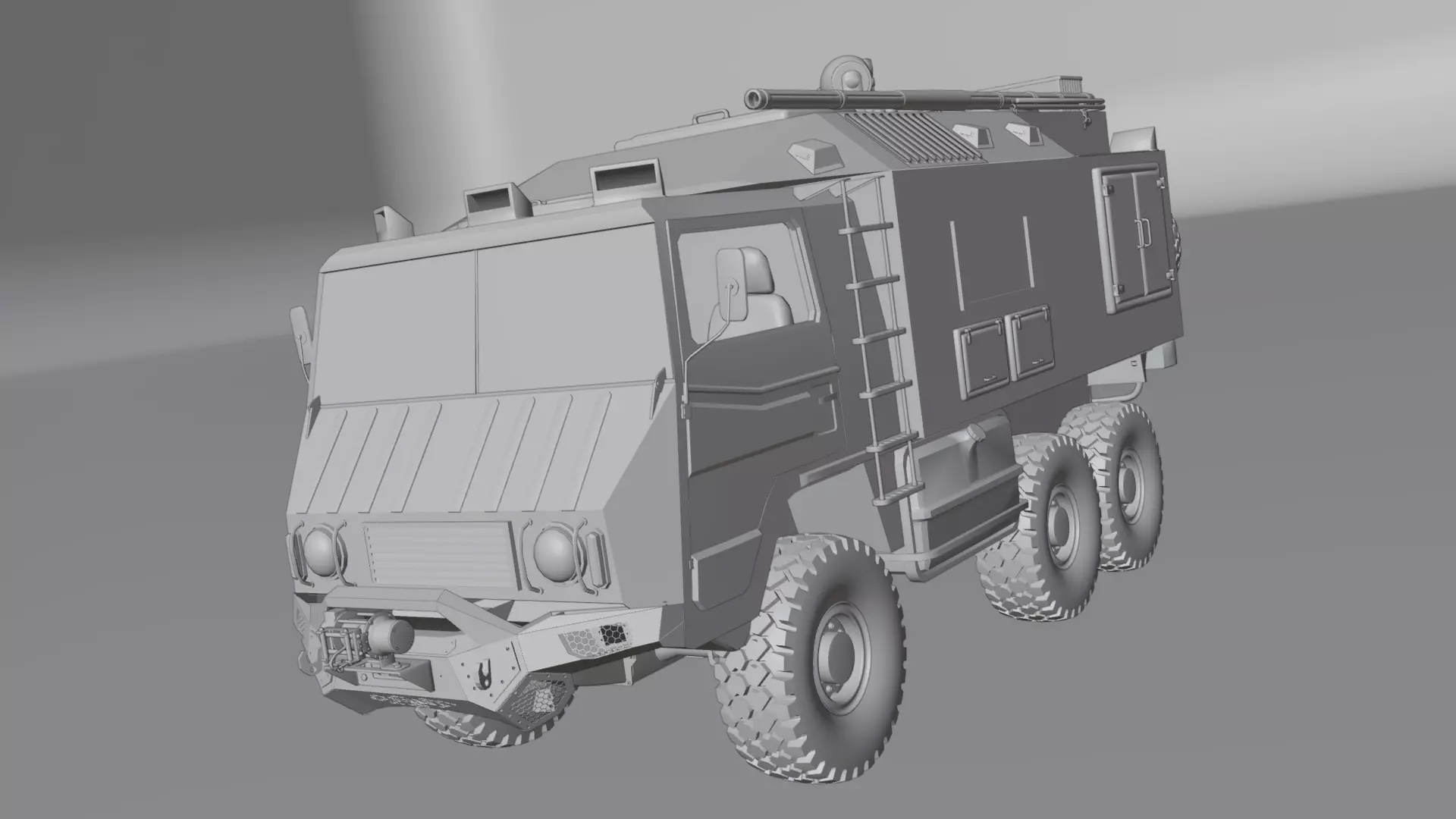 Military Expedition truck Low-poly 3D model_36