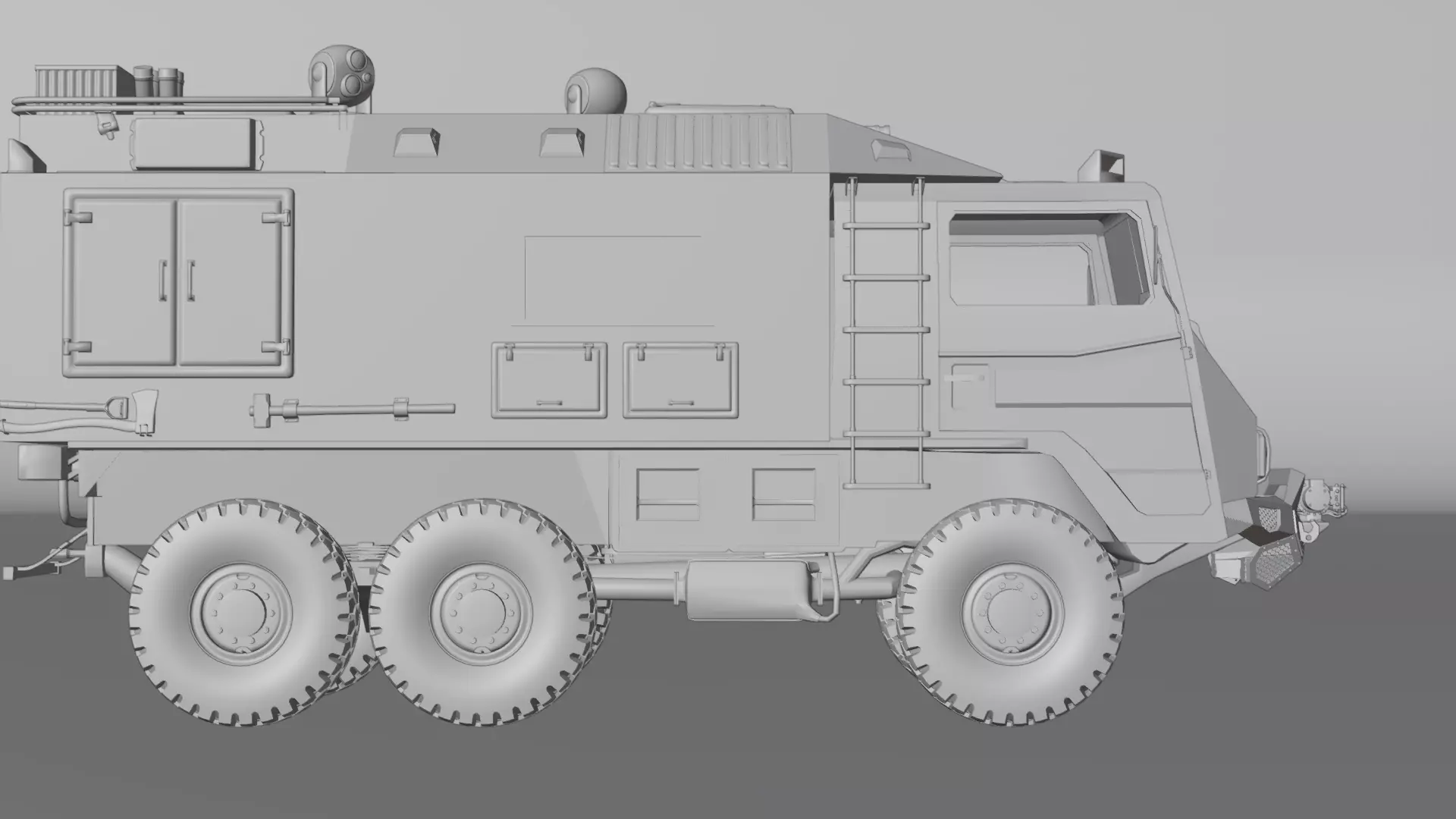 Military Expedition truck Low-poly 3D model_37