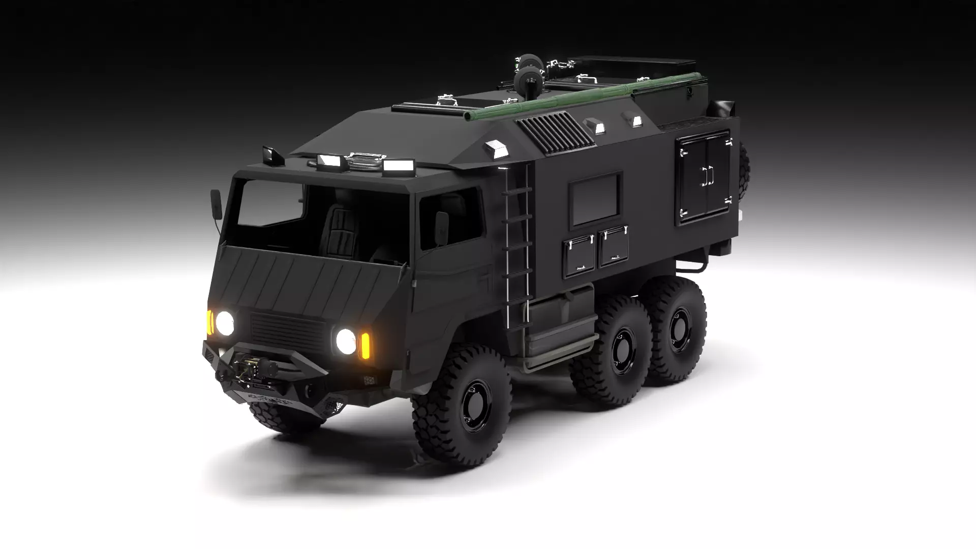 Military Expedition truck Low-poly 3D model_13