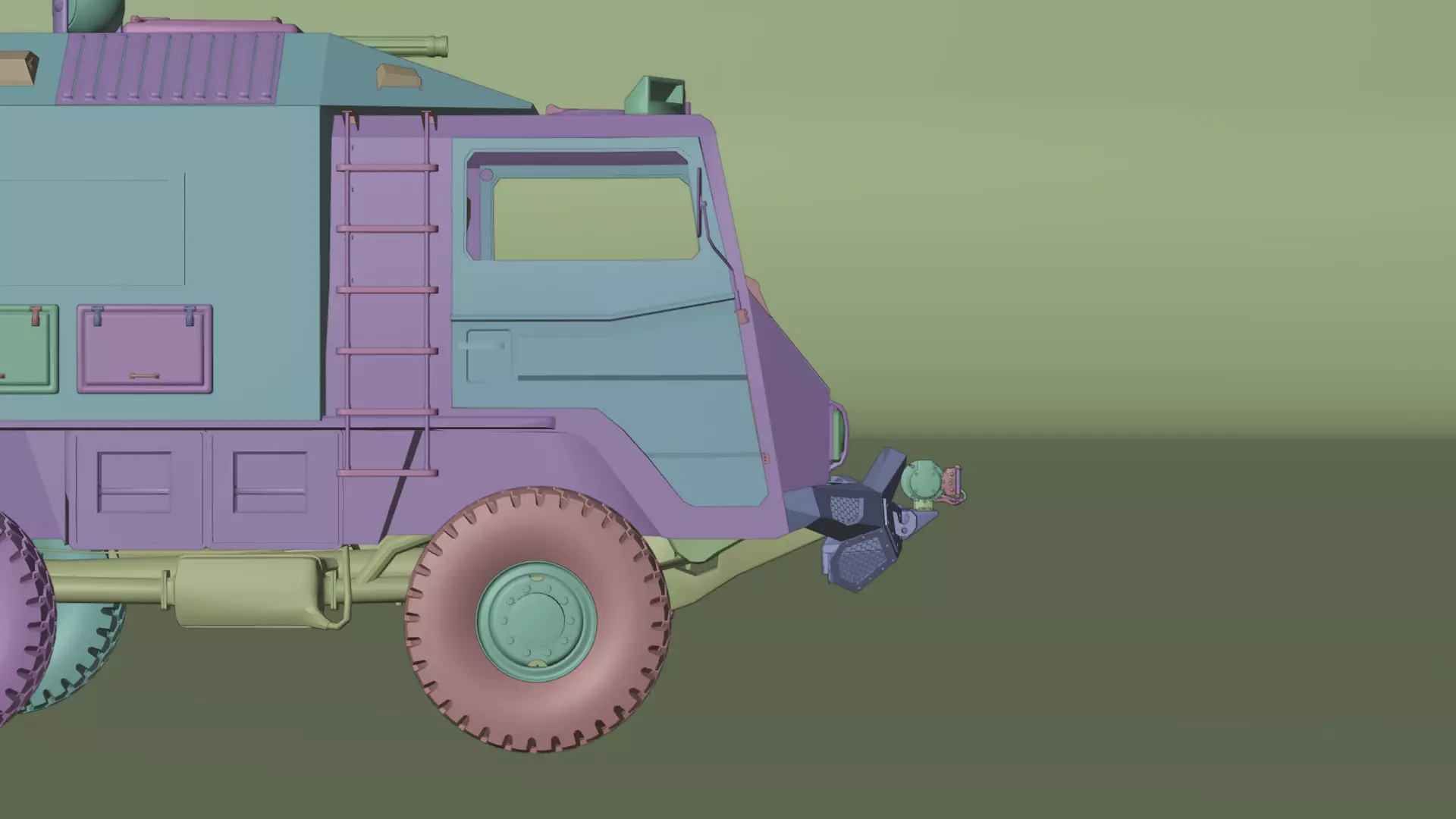 Military Expedition truck Low-poly 3D model_23