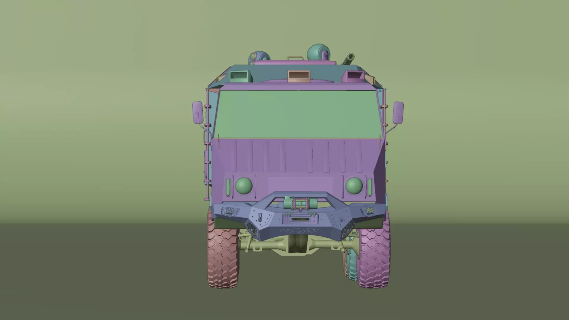 Military Expedition truck Low-poly 3D model_22