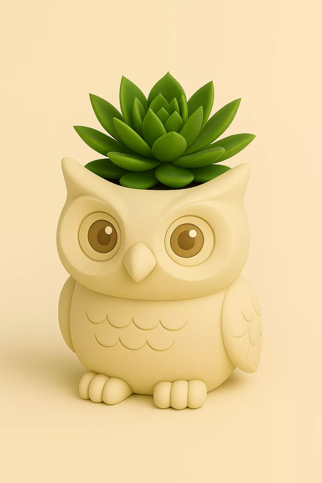 Wise Bloom Owl Planter 3D print model_1