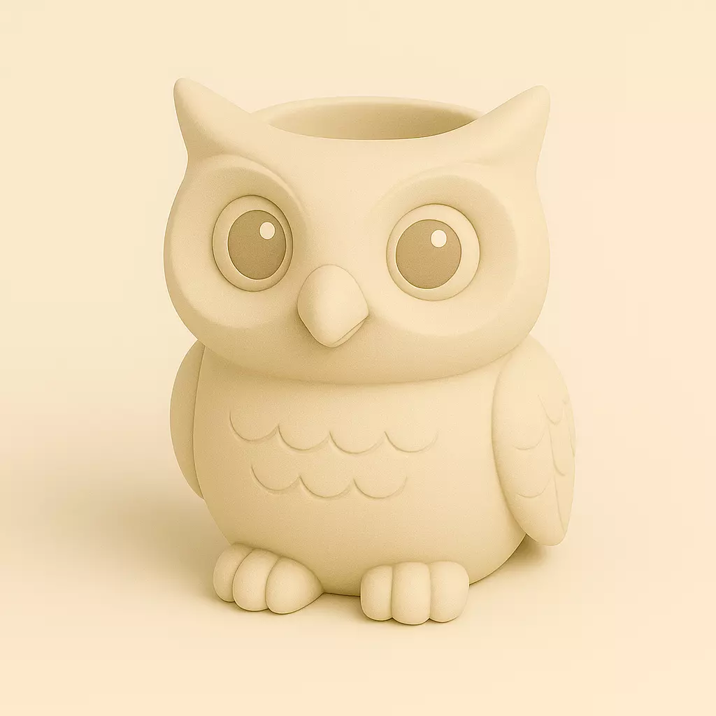 Wise Bloom Owl Planter 3D print model_0