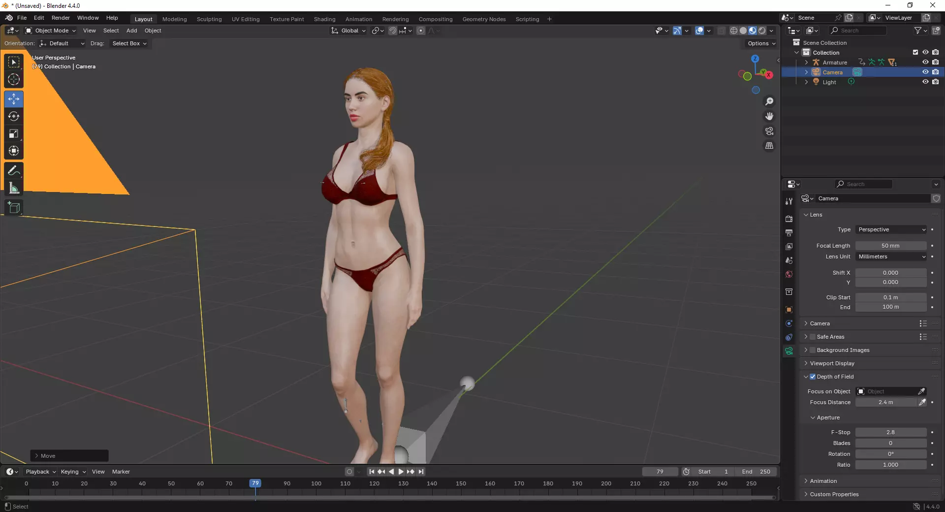 Medison - Stylized Female Character Low-poly 3D model_6