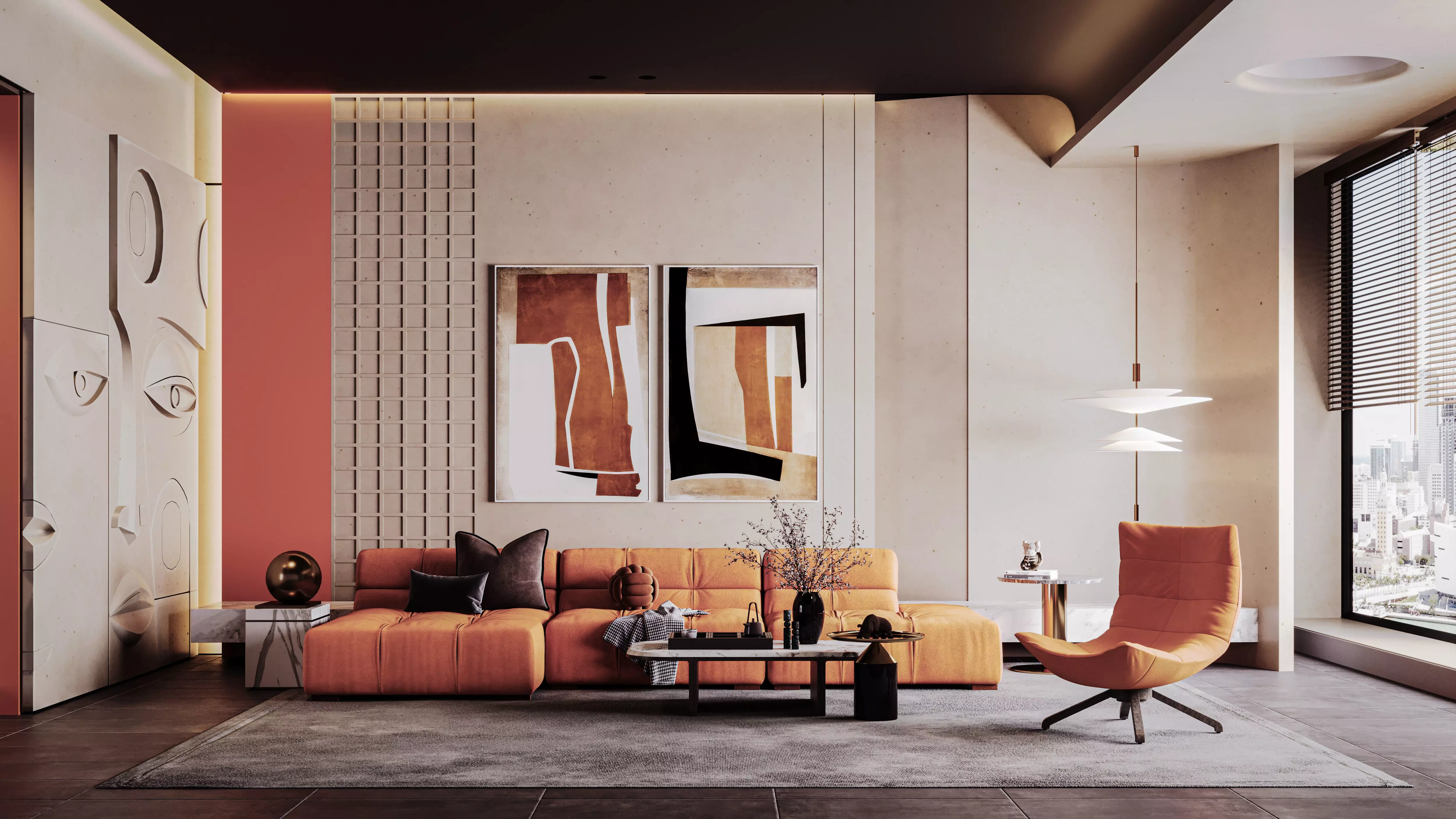 Modern Living Room 3D model_0