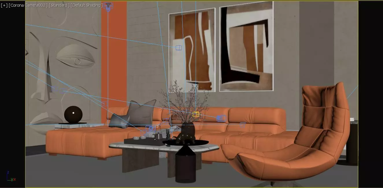 Modern Living Room 3D model_19