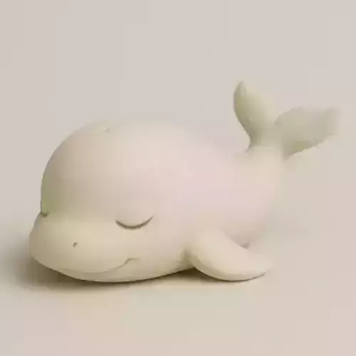 Dreamy Whale  Sleepy Ocean Friend  Low-poly 3D print model