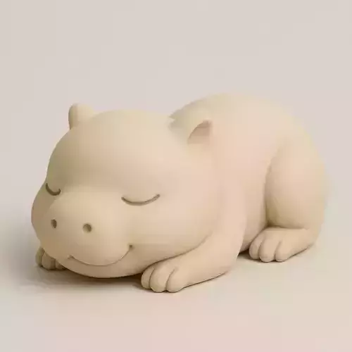Sleepy Capy Capybara Resting Figurine 3D print model
