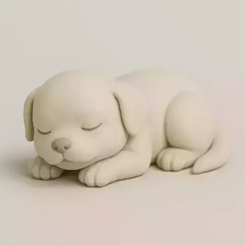 Serene Snooze  Sleeping Puppy Figurine