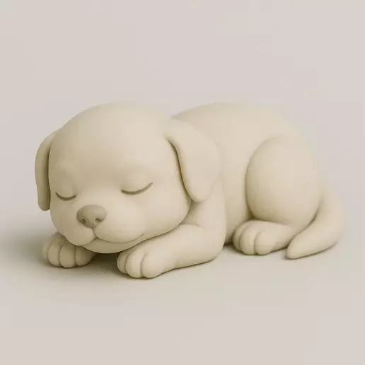 Serene Snooze Sleeping Puppy Figurine 3D print model