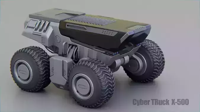 CYBER TRUCK X-500 Rigged 3D model