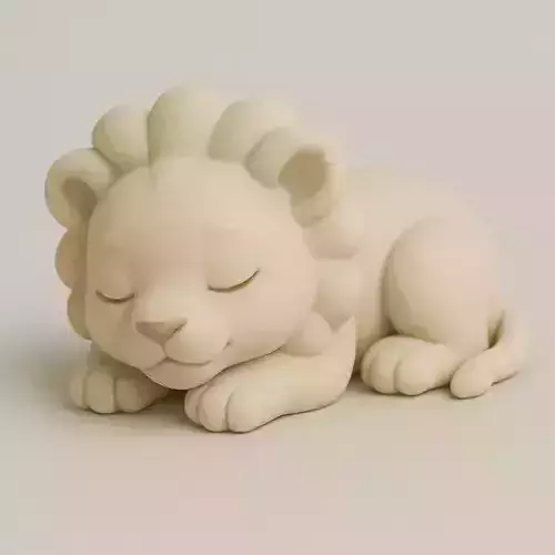 Dreamy Lion King of Naps Low-poly 3D print model