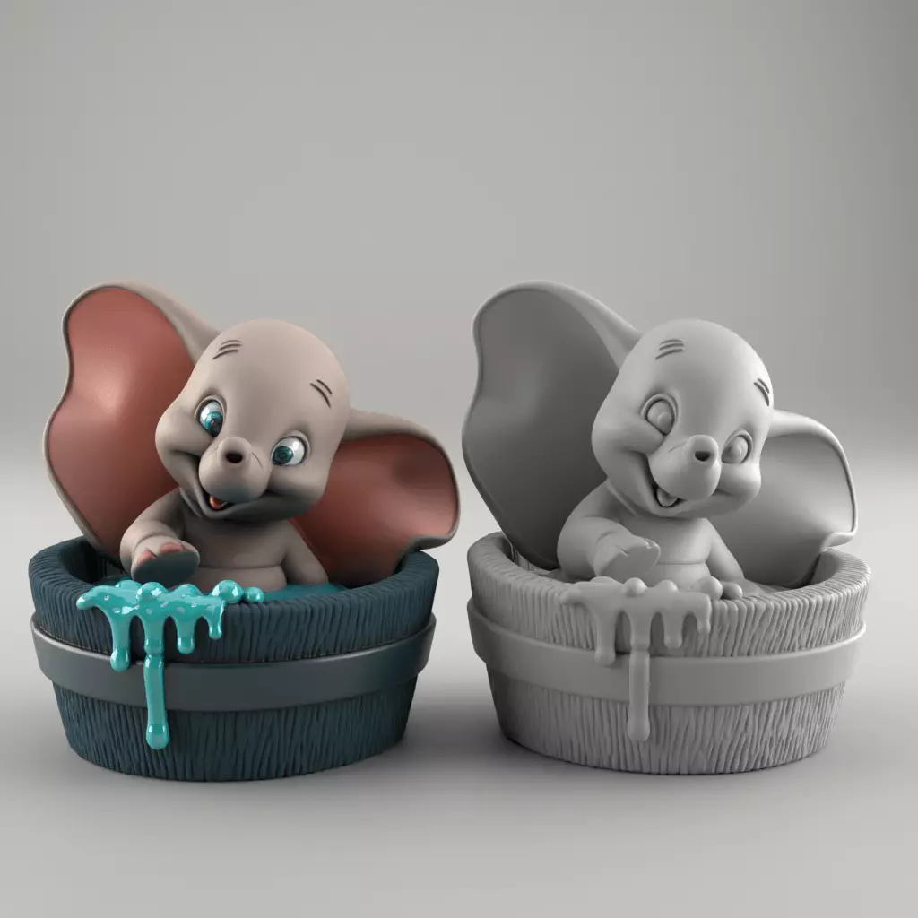 Cute Elephant Bath Time 3D Print STL File 3D print model_1
