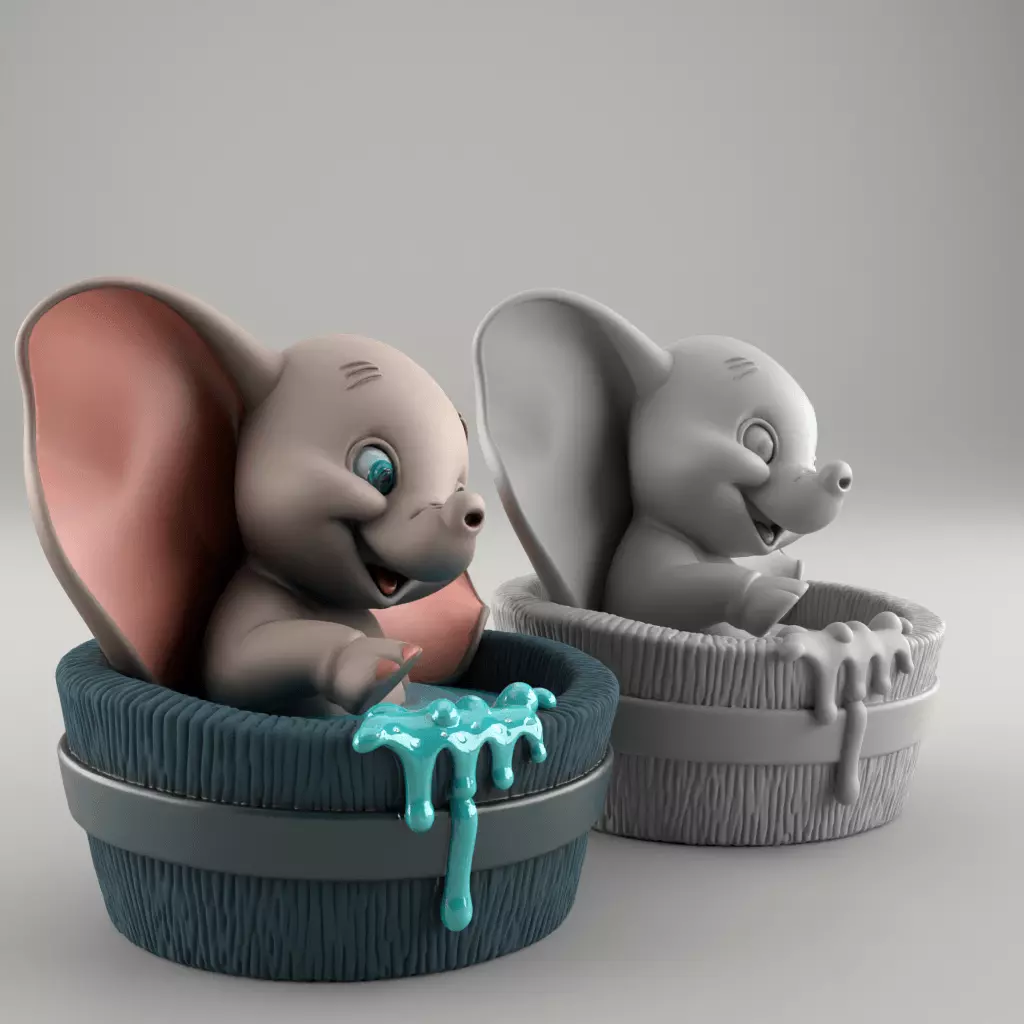Cute Elephant Bath Time 3D Print STL File 3D print model_0