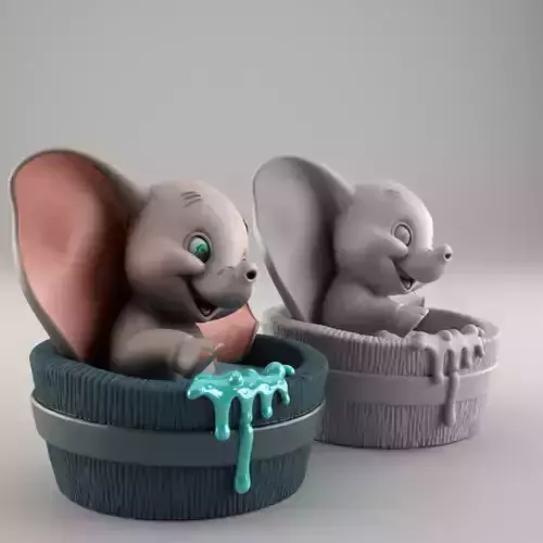 Cute Elephant Bath Time 3D Print STL File 3D print model