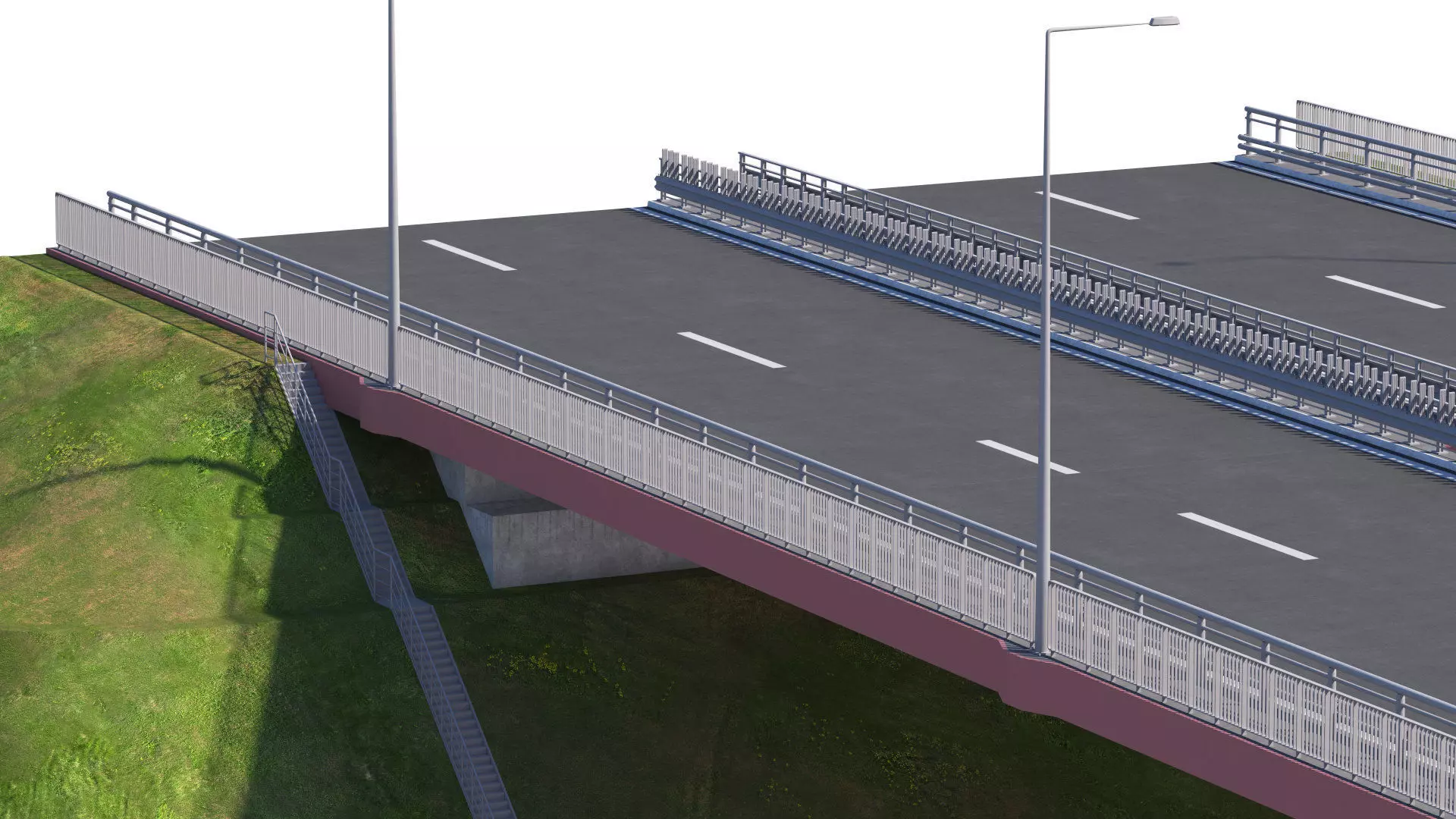 Bridge span with a suspension structure 3D model_5