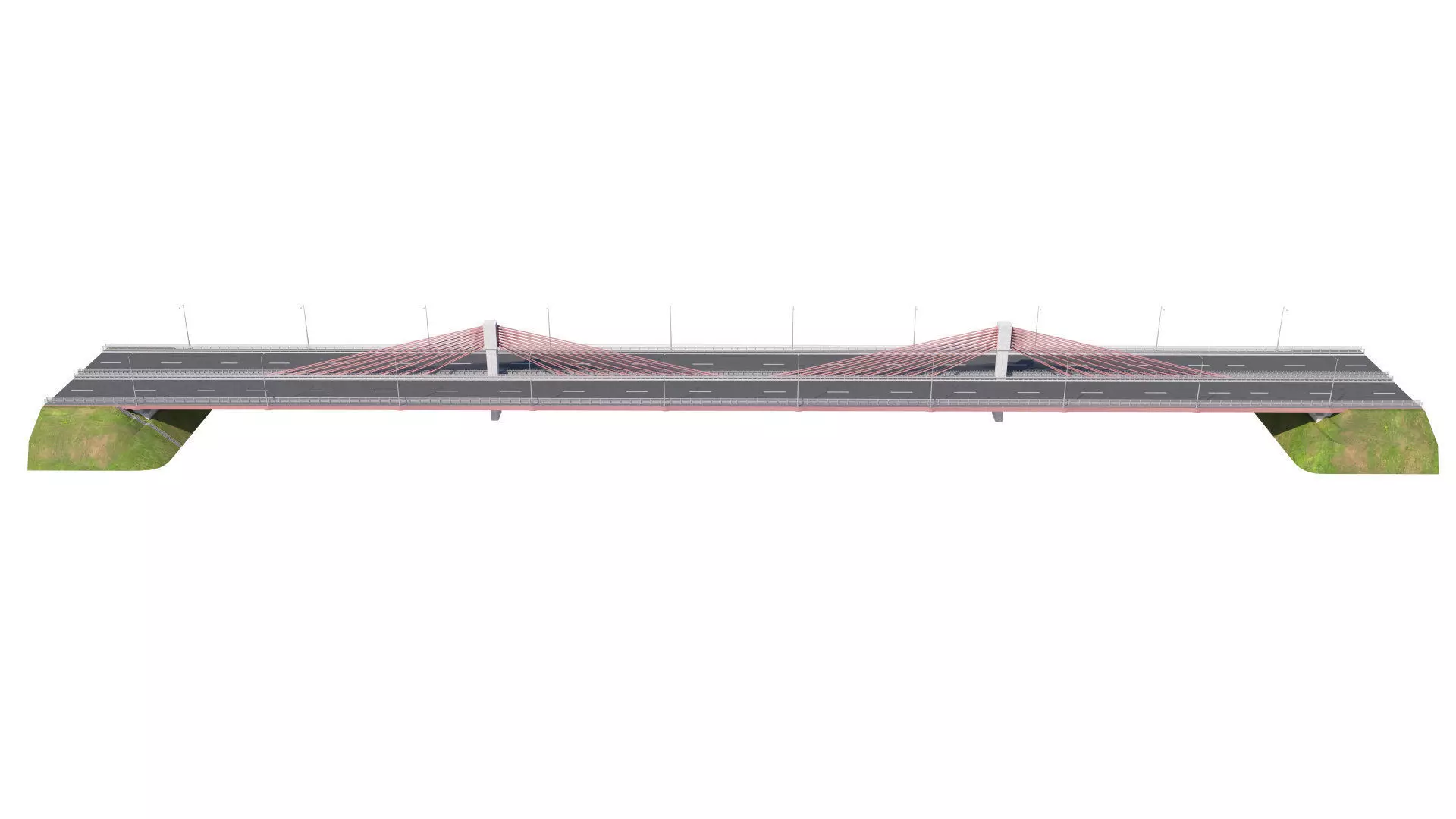 Bridge span with a suspension structure 3D model_6