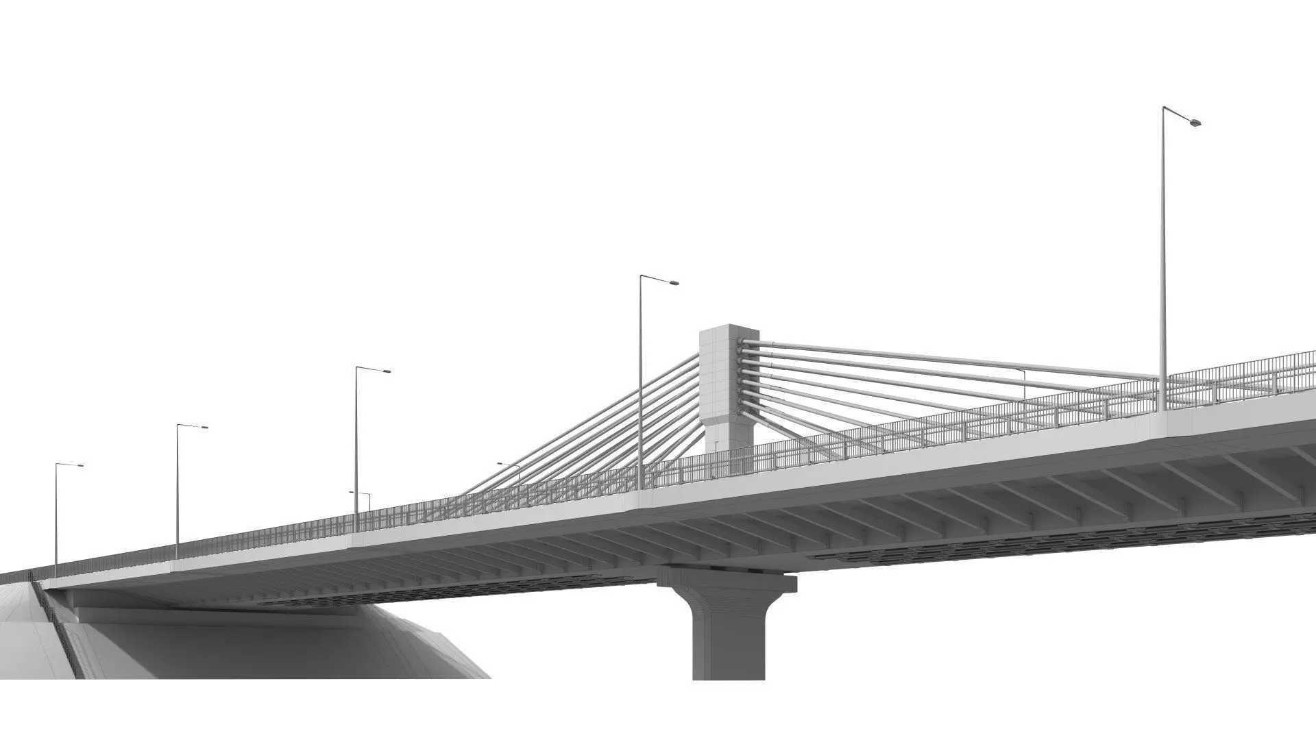 Bridge span with a suspension structure 3D model_16