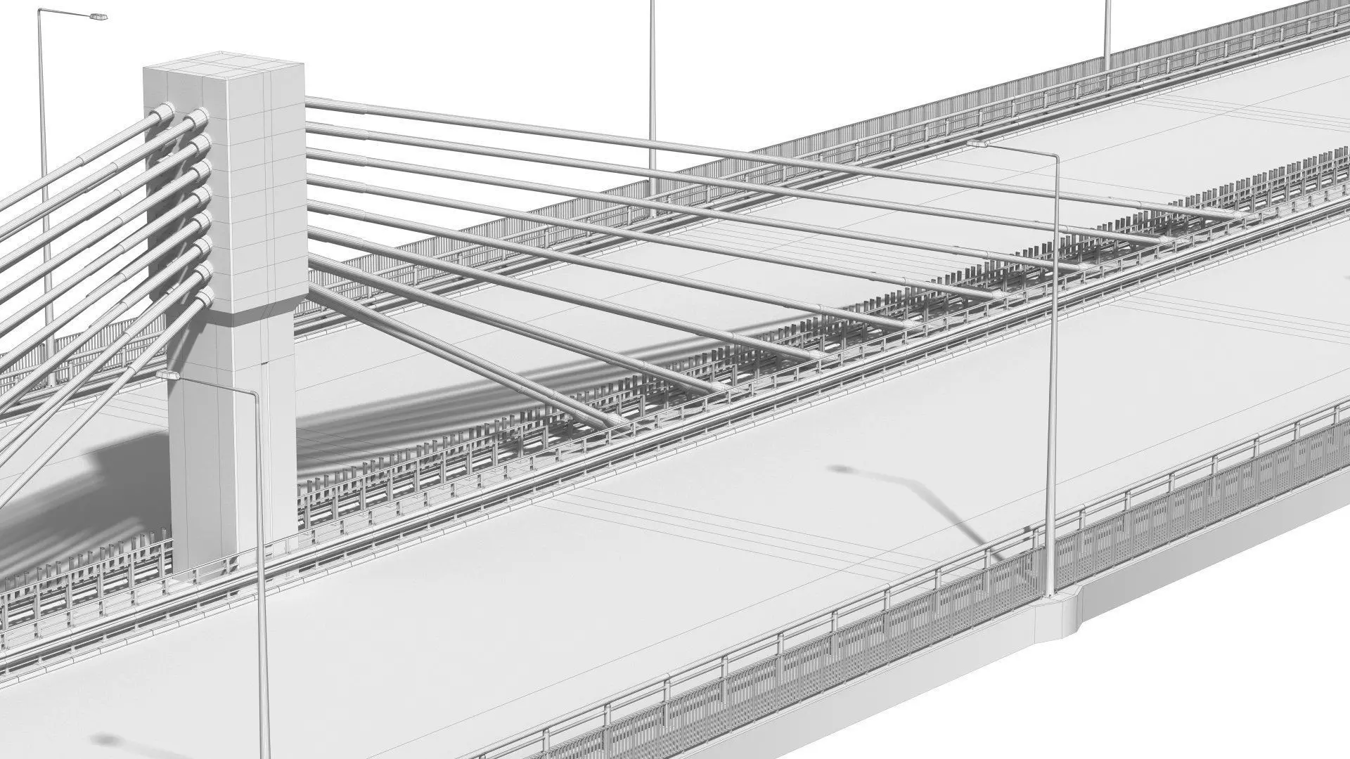 Bridge span with a suspension structure 3D model_12