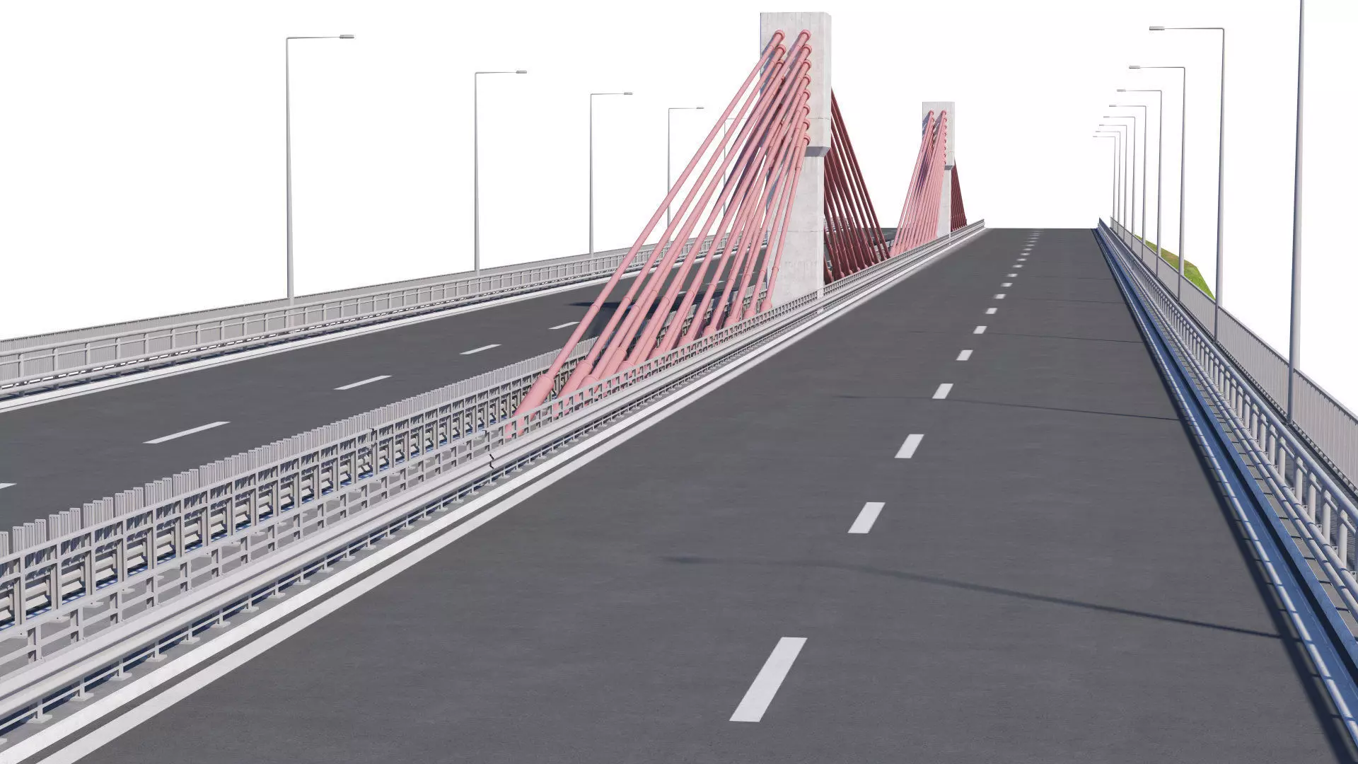 Bridge span with a suspension structure 3D model_4