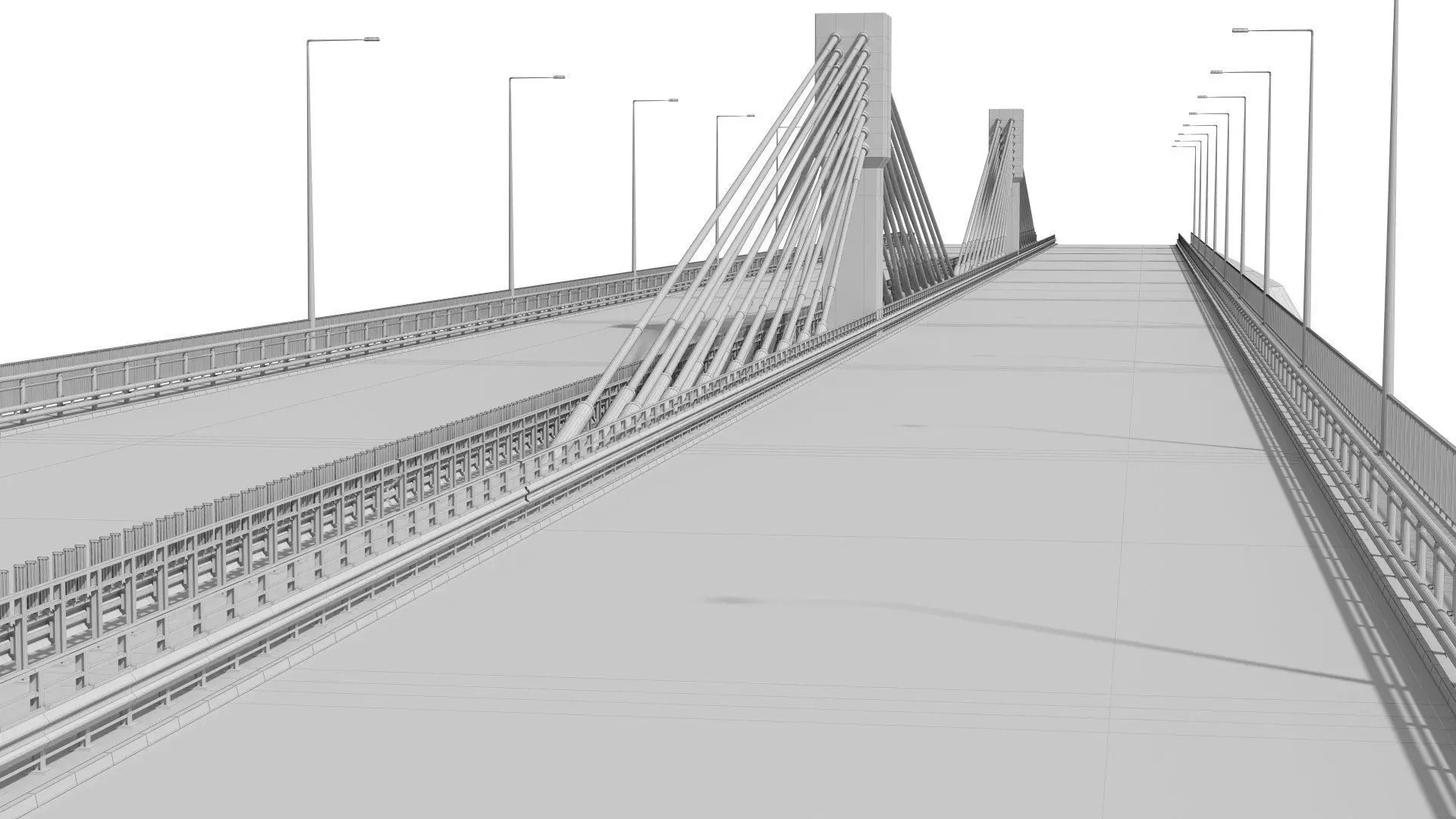 Bridge span with a suspension structure 3D model_13