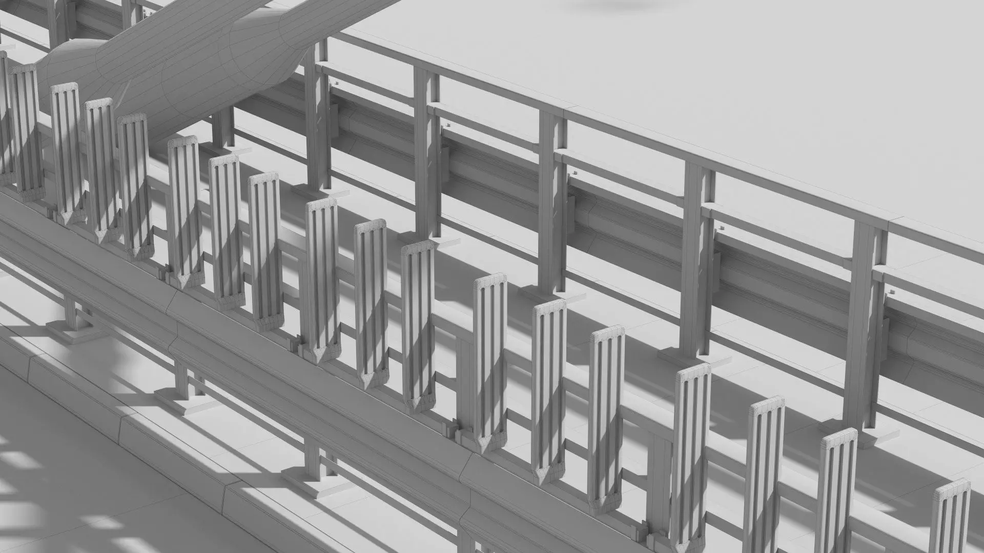 Bridge span with a suspension structure 3D model_15