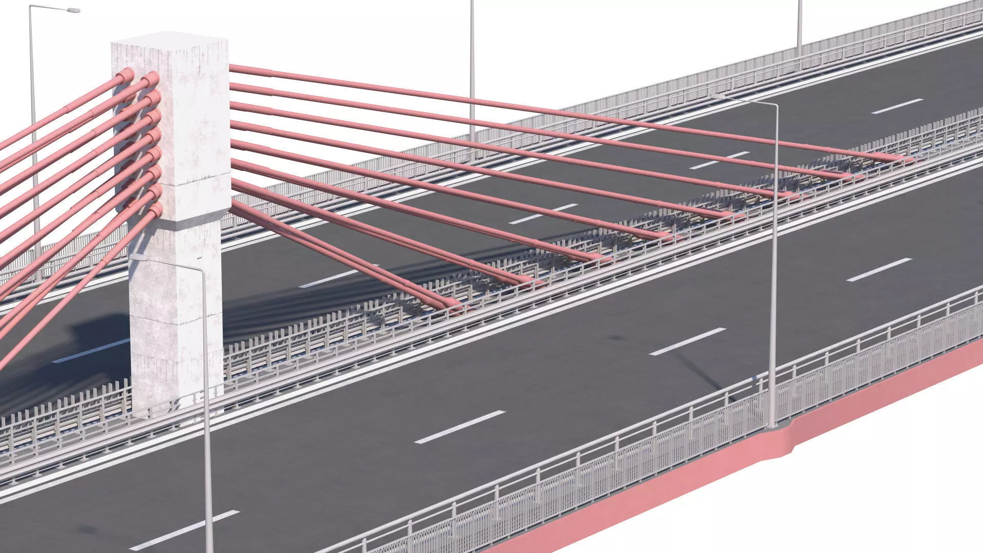 Bridge span with a suspension structure 3D model_3
