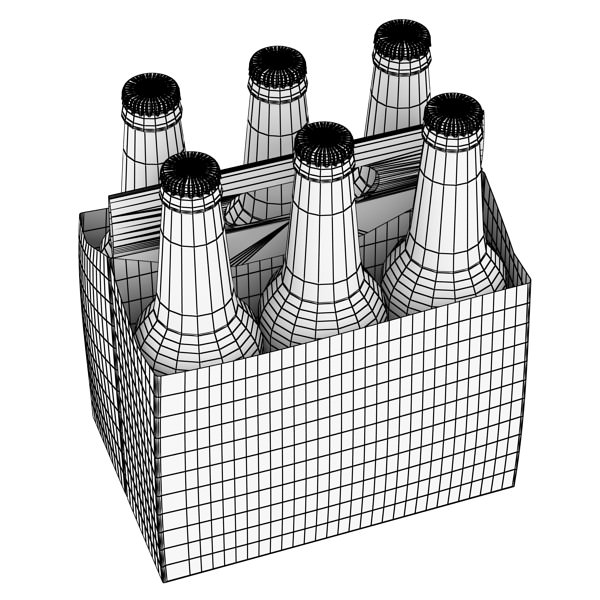 Beer Bottle 6 Packs Coasters Opener Set 3D model_32