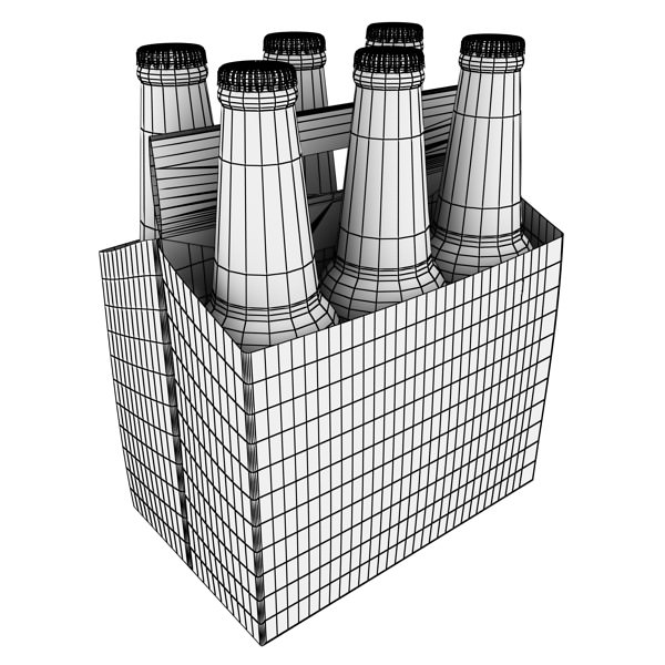 Beer Bottle 6 Packs Coasters Opener Set 3D model_77