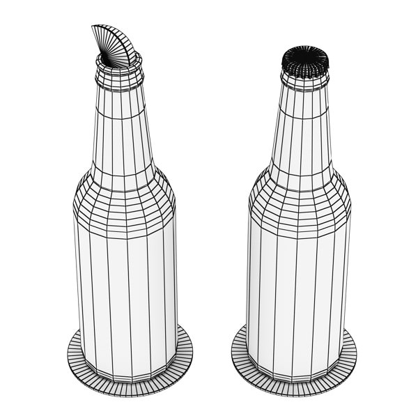 Beer Bottle 6 Packs Coasters Opener Set 3D model_47