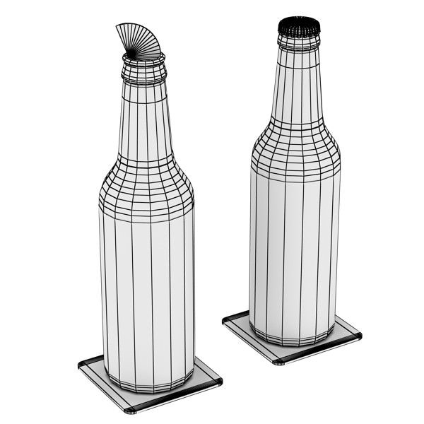 Beer Bottle 6 Packs Coasters Opener Set 3D model_24