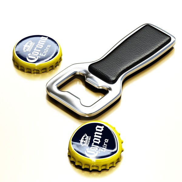 Beer Bottle 6 Packs Coasters Opener Set 3D model_95