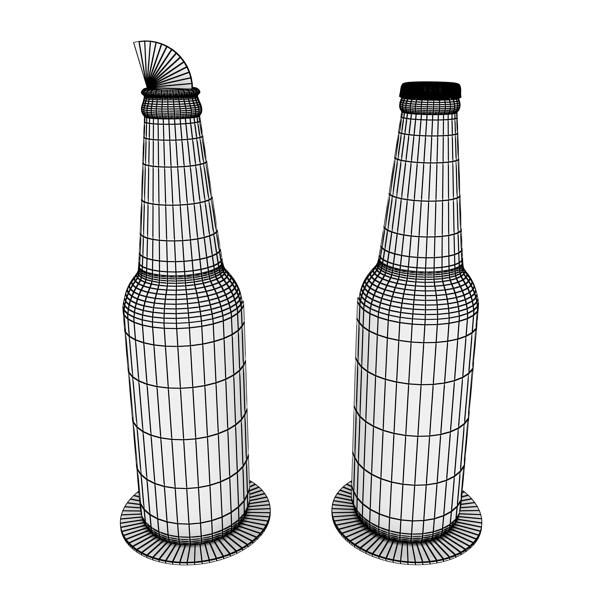 Beer Bottle 6 Packs Coasters Opener Set 3D model_89